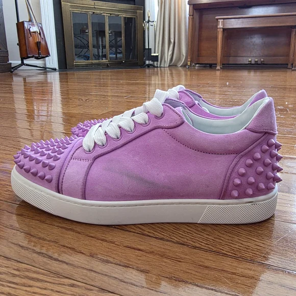 Christian Louboutin Lavender Spiked Sneakers - Picture 6 of 11
